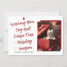Tarjeta de Navidad 'Wishing You Joy and Peace'
