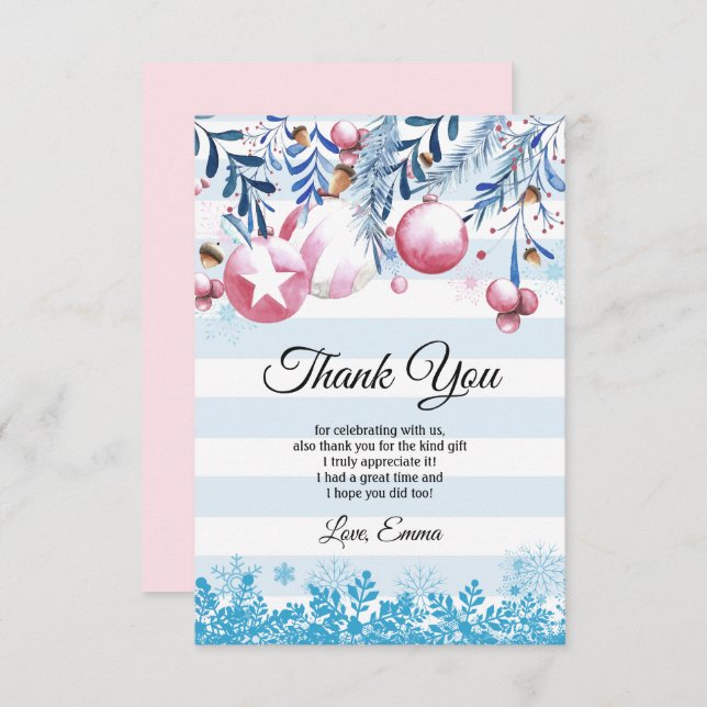 tarjeta de Navidad, Xmas, tarjeta de agradecimient (Anverso / Reverso)