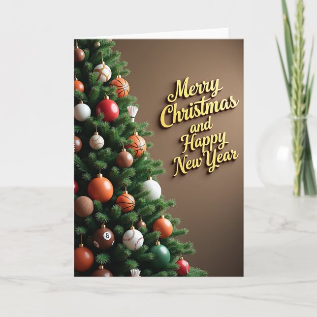 Tarjeta de Navidad y Año Nuevo Deportes (Anverso)