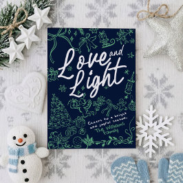 Tarjeta de Navidad y días festivos de Amor y Luz