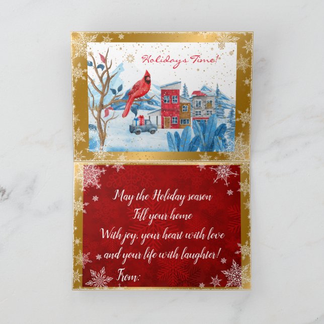 Tarjeta De Navidad Y Paisaje Personalizable (Interior)