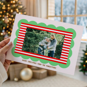 Tarjeta de Navidad y plantilla de carta con marco