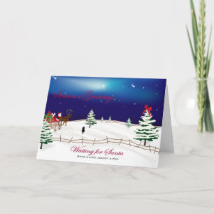 Tarjeta de Navidad y poema "para Santa que espera