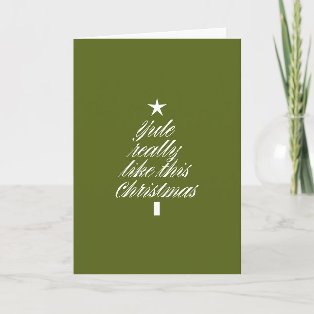 Tarjeta de Navidad "Yule" para Colocar Tarjeta de  (Anverso)