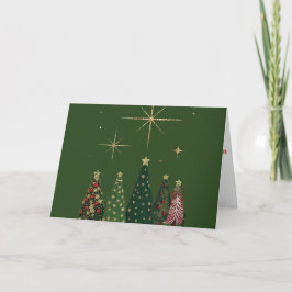 Tarjeta de Navidades 5x7 - Árboles navideños festi
