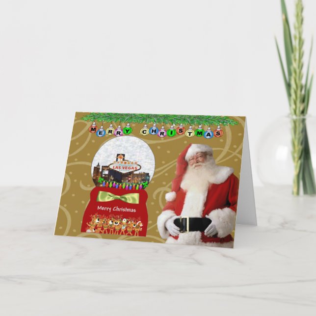 Tarjeta de Navidades 5x7 de Las Vegas (Anverso)