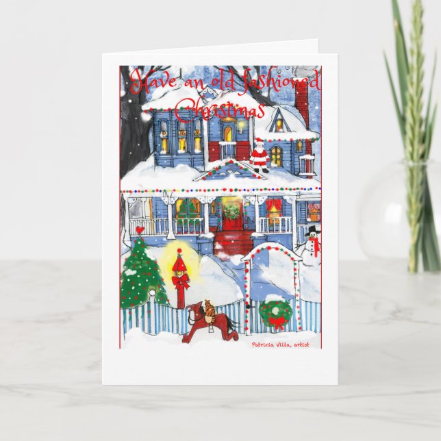 tarjeta de Navidades a la antigua (Anverso)