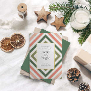 Tarjeta de Navidades a rayas simple y moderna