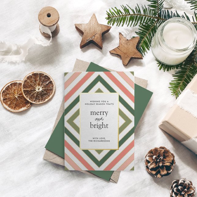 Tarjeta de Navidades a rayas simple y moderna (Subido por el creador)