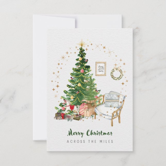 Tarjeta de navidades a través de las millas 3.5x5" (Anverso)