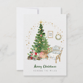 Tarjeta de navidades a través de las millas 3.5x5"