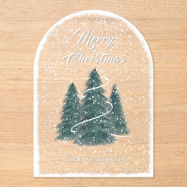 Tarjeta de Navidades acrílicos de nevada de Blue S (Anverso)