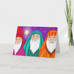 Tarjeta de Navidades acuarela de tres sabios