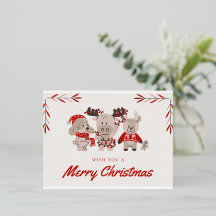Tarjeta de Navidades Adorables con Caracteres Cuto