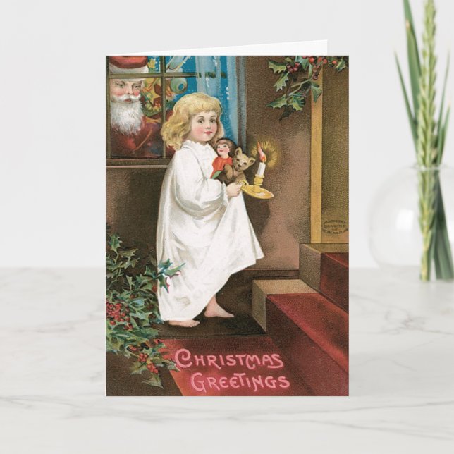 Tarjeta de Navidades Adorables para niños (Anverso)
