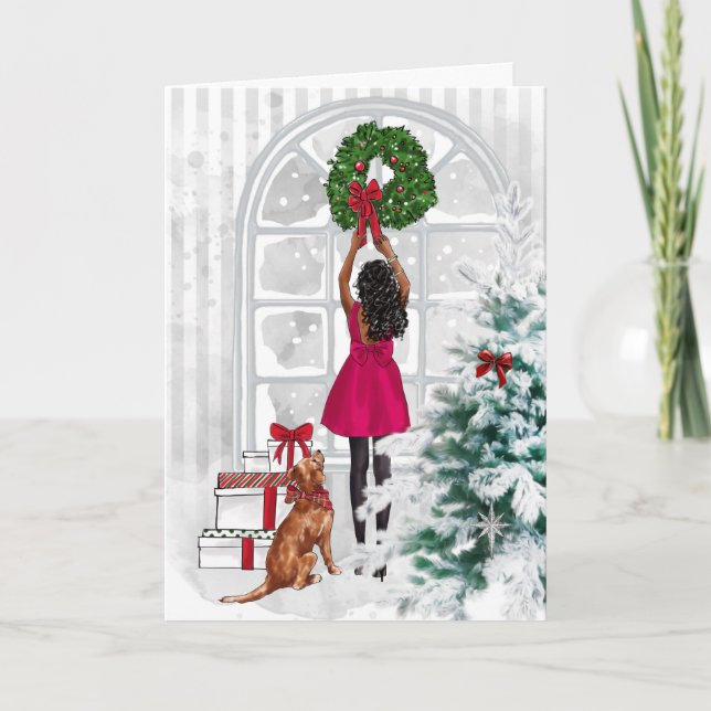 Tarjeta de Navidades africanas-estadounidenses mod (Anverso)