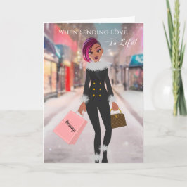 Tarjeta de Navidades afroamericanos de vacaciones 