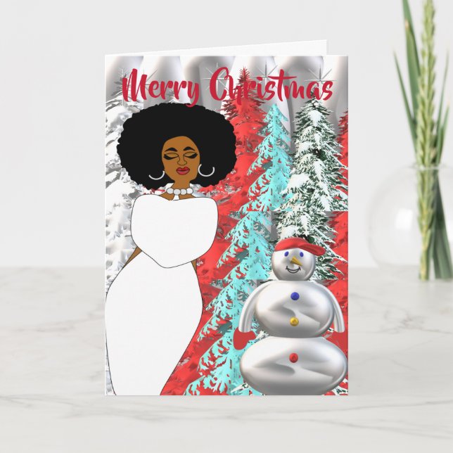 Tarjeta de Navidades afroamericanos de Winter Wond (Anverso)