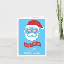 Tarjeta de Navidades al estilo Hipster de Santa