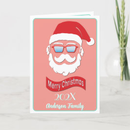 Tarjeta de Navidades al estilo Hipster de Santa
