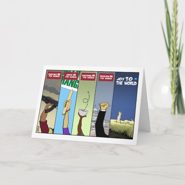 Tarjeta de Navidades "Alegría al mundo" (Anverso)