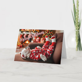 Tarjeta de Navidades American Bulldog Sweet Dreams