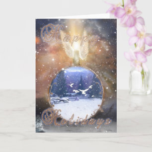 TARJETA DE NAVIDADES ANGEL HAPPY HOLIDAYS