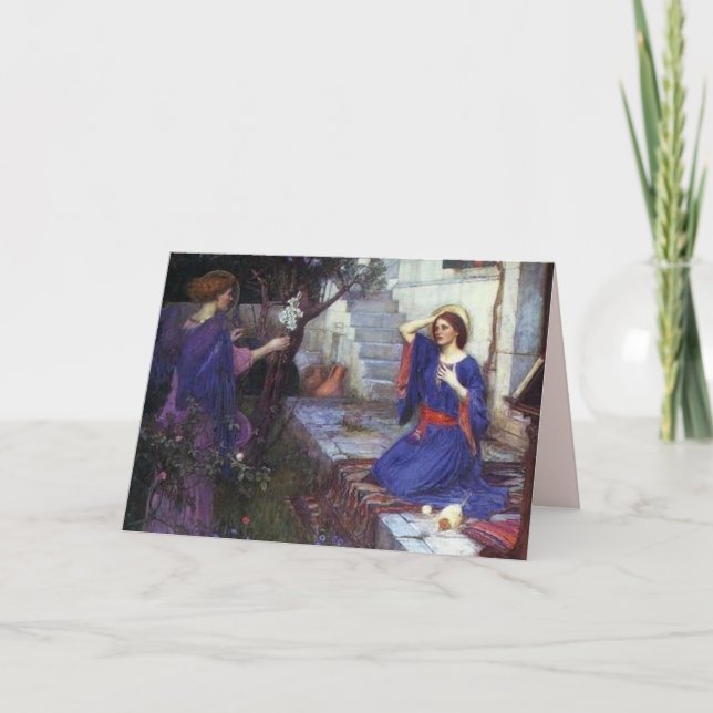 Tarjeta de Navidades Angel Pre-Raphaelite (Anverso)