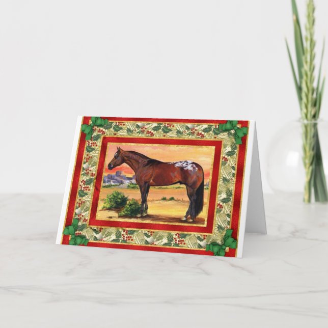 Tarjeta de Navidades Appaloosa Horse Blank (Anverso)