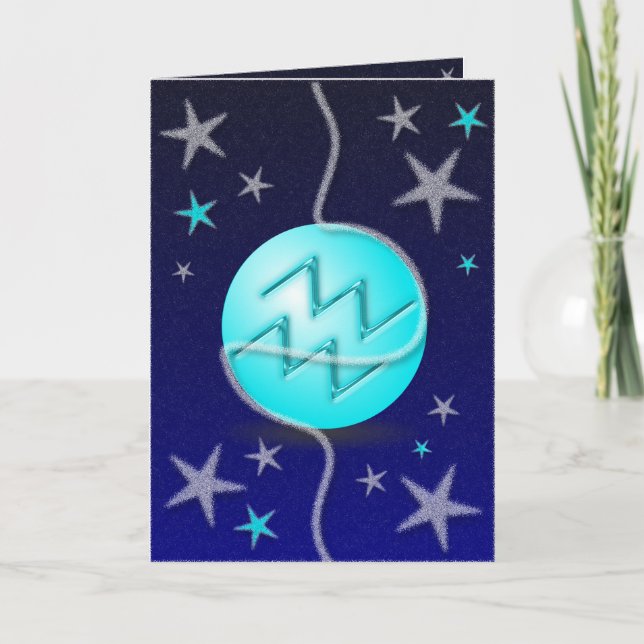 Tarjeta de Navidades Aquarius. (Anverso)