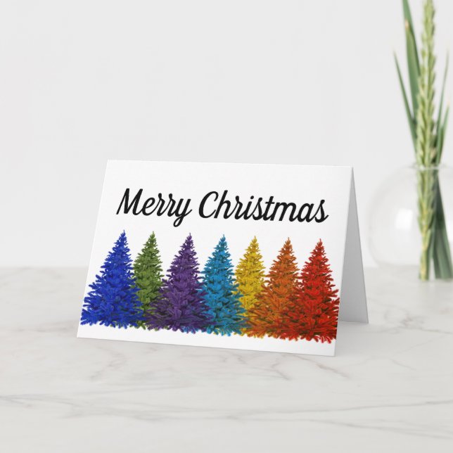 Tarjeta de Navidades arcoiris personalizado (Anverso)