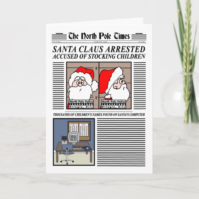 Tarjeta de Navidades arrestados de Santa Claus (Anverso)