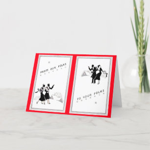 Tarjeta de Navidades art deco de 1934