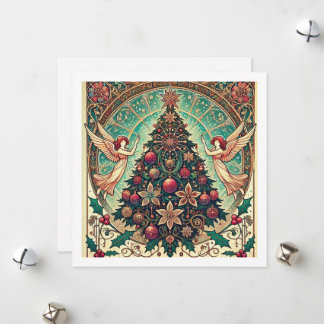 Tarjeta de Navidades Art Nouveau