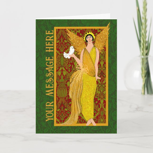 Tarjeta de Navidades Art Nouveau William Morris Re (Anverso)