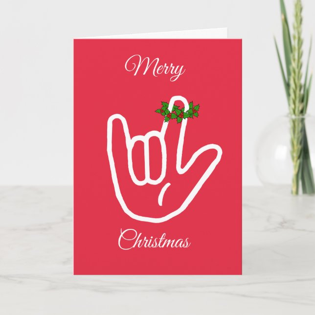 Tarjeta de Navidades ASL I Love You (Anverso)