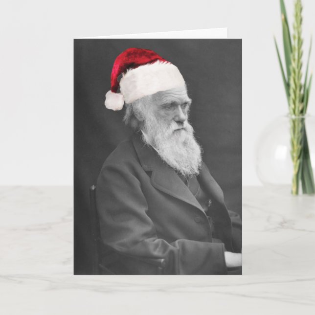 Tarjeta de Navidades ateos de Darwin - Saludos de  (Anverso)