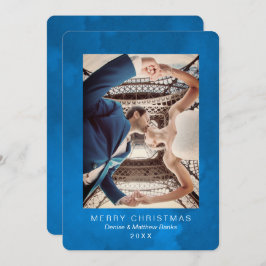 Tarjeta de Navidades azul Crocus Nebulas de color