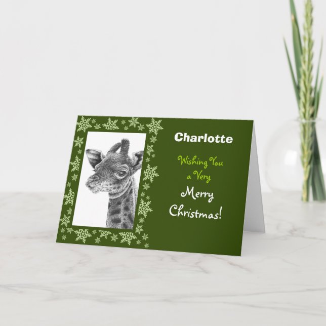 Tarjeta de Navidades Baby Giraffe (Anverso)