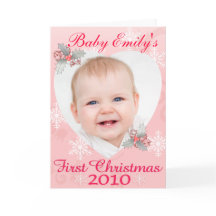 Tarjeta de Navidades Baby Girl First
