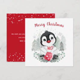 Tarjeta de Navidades Baby Penguin Cute