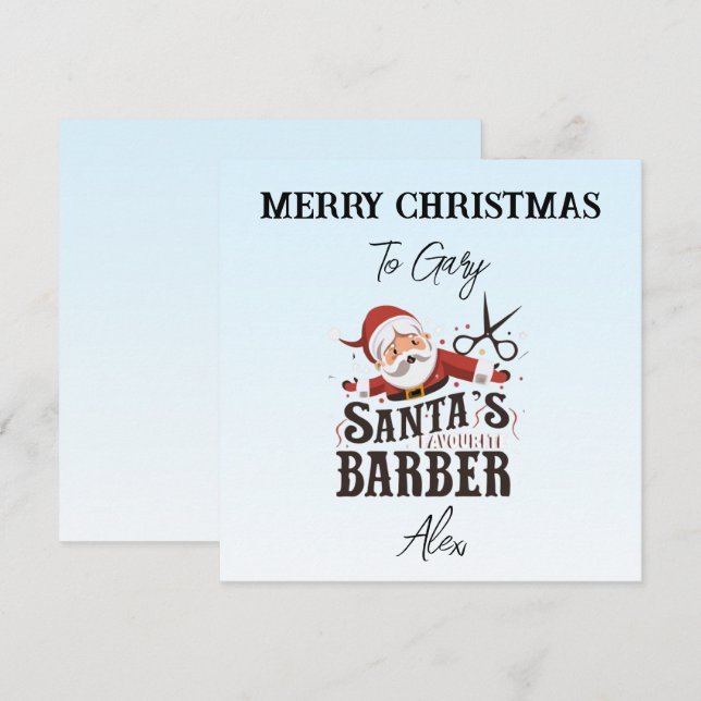 Tarjeta de Navidades Barber Personalizados (Anverso / Reverso)