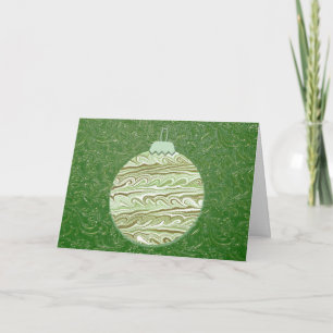 Tarjeta de Navidades Bauble de estilo Tapiz Vintag