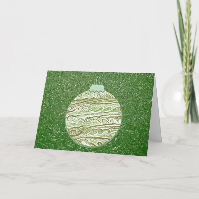 Tarjeta de Navidades Bauble de estilo Tapiz Vintag (Anverso)
