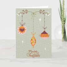 tarjeta de navidades - baubles rústicos estilo Boh