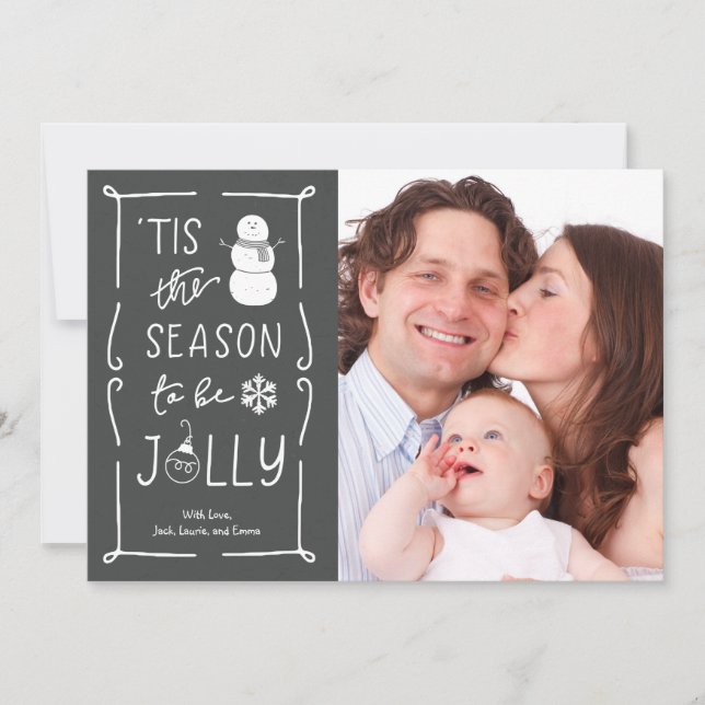 Tarjeta de Navidades "Be Jolly Snowman" (Anverso)