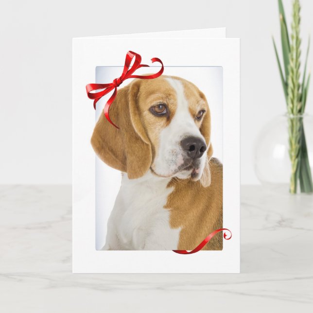 Tarjeta de Navidades Beagle (Anverso)