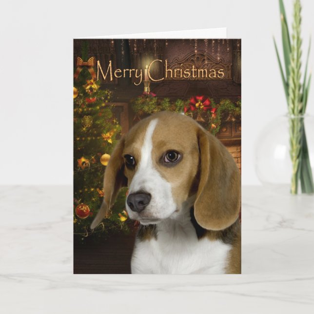 Tarjeta de Navidades Beagle (Anverso)