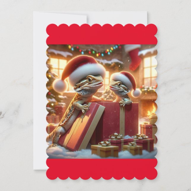 Tarjeta de Navidades Beardie (Anverso)