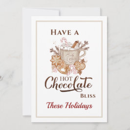 Tarjeta de Navidades beiges modernos con chocolate